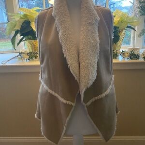 Beige Shearling Vest